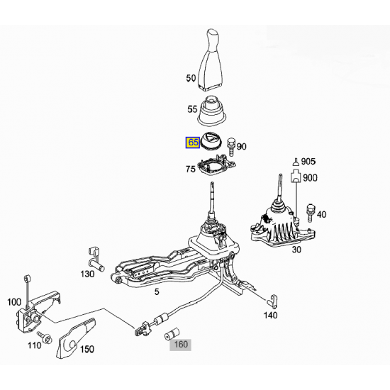 Ελαστική Βάση Φυσούνας Λεβιέ Ταχυτήτων W203 W210 Mercedes Benz