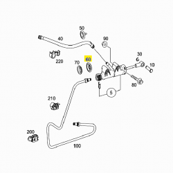 Λάστιχο Σωλήνα Υγρών Συμπλέκτη Άνω Mercedes Benz