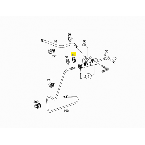 Λάστιχο Σωλήνα Υγρών Συμπλέκτη Άνω Mercedes Benz