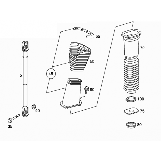 Κάλυμμα (Φυσούνα) Κολόνας Τιμονιού Actros Mercedes Benz